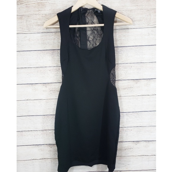 Bebe Lacy Black Hook Front Blouse (XS/S) main image 1